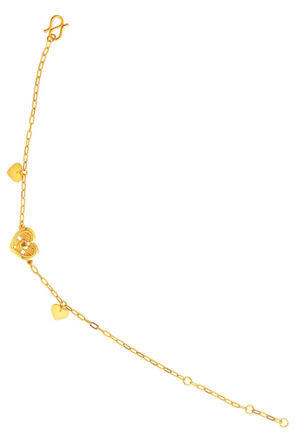 TOMEI X XIFU  Wofen-Hearted Bracelet, Yellow Gold 999