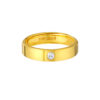TOMEI Single Diamond Cut Ring, Yellow Gold 999