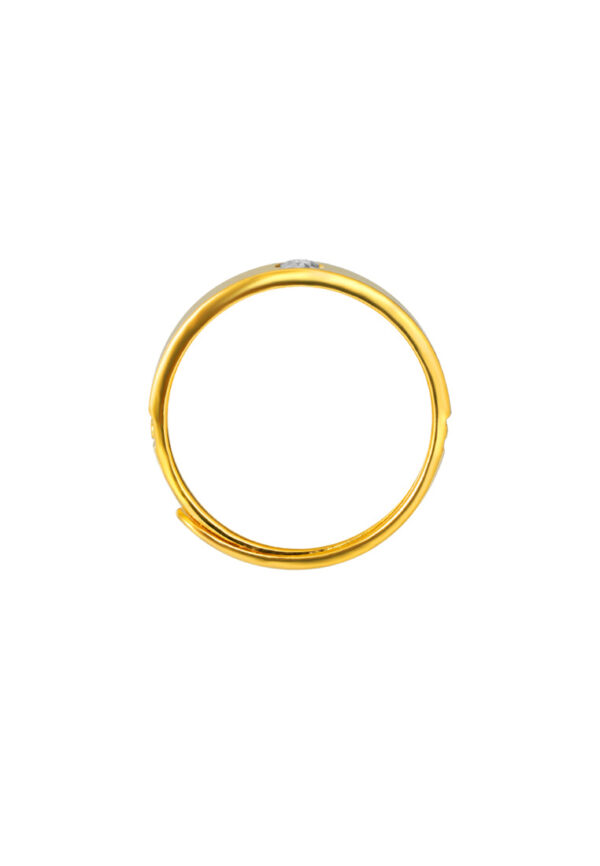 TOMEI Single Diamond Cut Ring, Yellow Gold 999