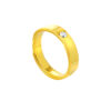 TOMEI Single Diamond Cut Ring, Yellow Gold 999