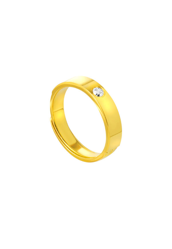 TOMEI Single Diamond Cut Ring, Yellow Gold 999