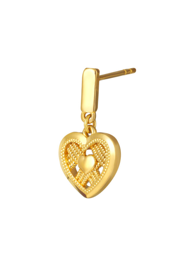 TOMEI X XIFU  Wofen-Hearted Earrings, Yellow Gold 999