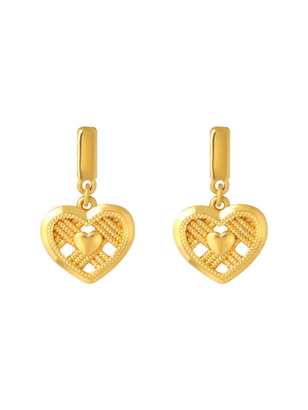TOMEI X XIFU  Wofen-Hearted Earrings, Yellow Gold 999