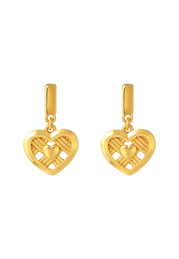 TOMEI X XIFU  Wofen-Hearted Earrings, Yellow Gold 999