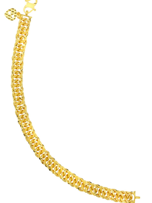 TOMEI WIde Curb Bracelet, Yellow Gold 916