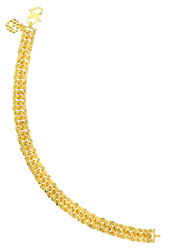 TOMEI WIde Curb Bracelet, Yellow Gold 916