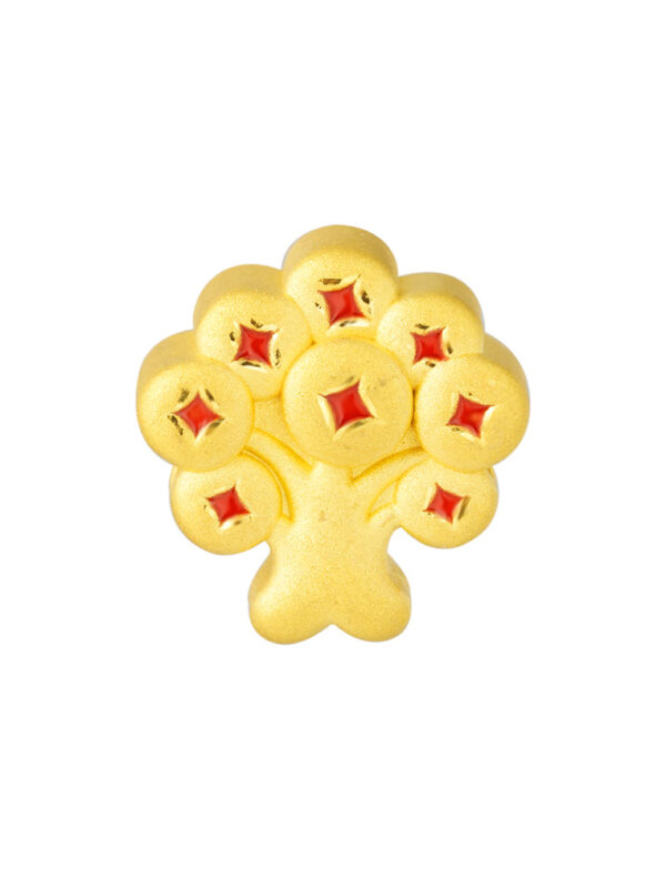 TOMEI [Online Exclusive] Red Fruity Tree Charm, Yellow Gold 999