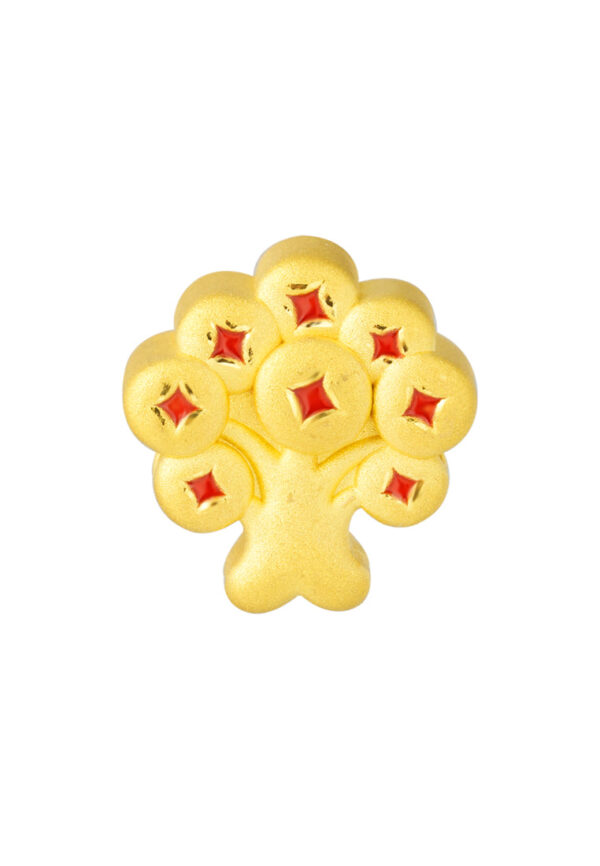 TOMEI [Online Exclusive] Red Fruity Tree Charm, Yellow Gold 999