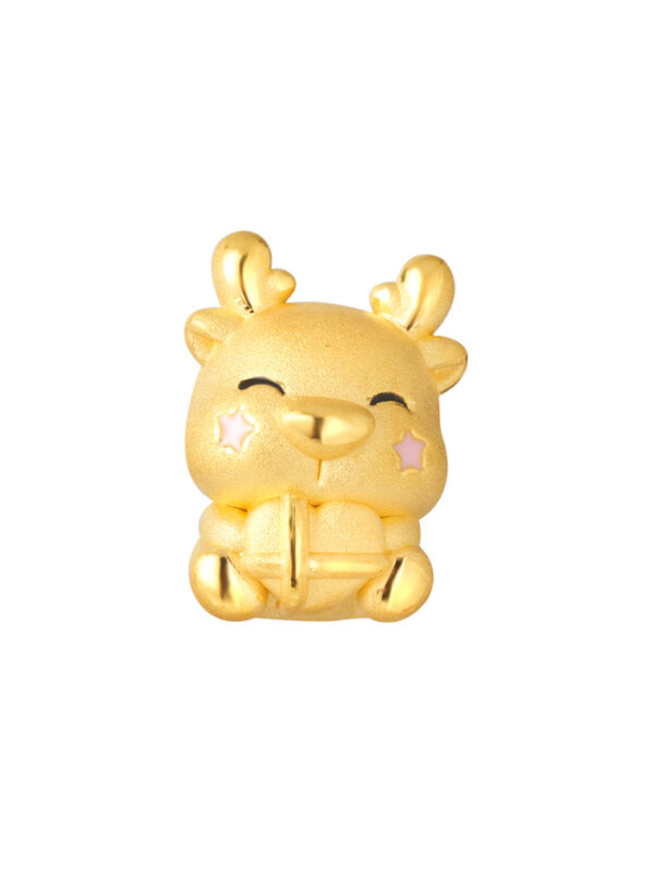 TOMEI [Online Exclusive] Chubby Pink Cheek Dragon Charm, Yellow Gold 999