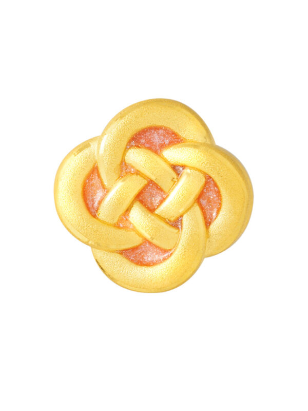 TOMEI [Online Exclusive] Pink Knot Charm, Yellow Gold 999