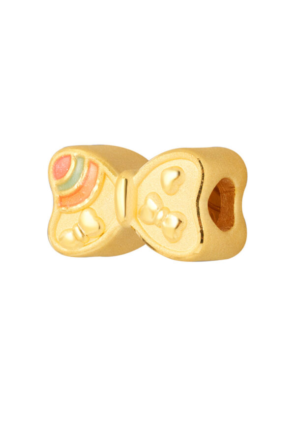 TOMEI [Online Exclusive] Rainbow Ribbon Charm, Yellow Gold 999