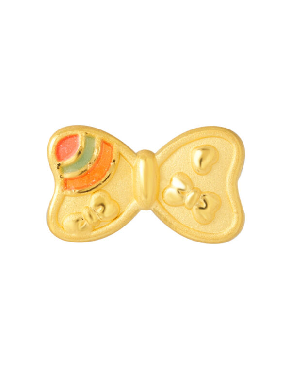 TOMEI [Online Exclusive] Rainbow Ribbon Charm, Yellow Gold 999
