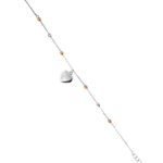 TOMEI Tri-Tone Beads Bracelet, White+Rose+Yellow Gold 585