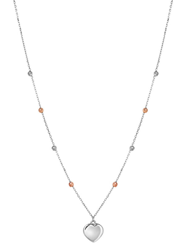 TOMEI Tri-Tone Beads Necklace, White+Rose+Yellow Gold 585
