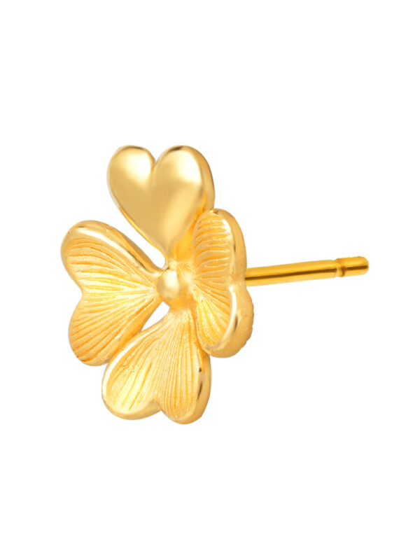 [TOMEI x Prima Gold] Lucky Clover Earrings, Yellow Gold 999
