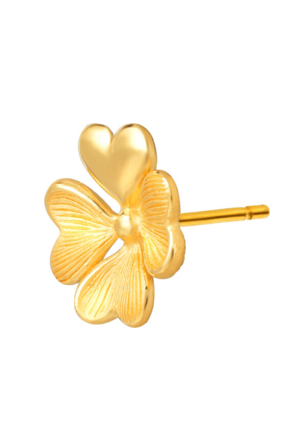 [TOMEI x Prima Gold] Lucky Clover Earrings, Yellow Gold 999