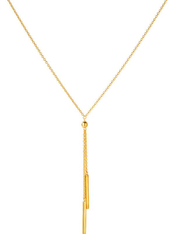 TOMEI Simplicity Double Bar Necklace, Yellow Gold 916