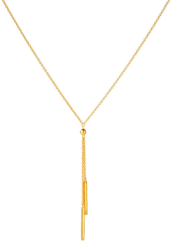 TOMEI Simplicity Double Bar Necklace, Yellow Gold 916