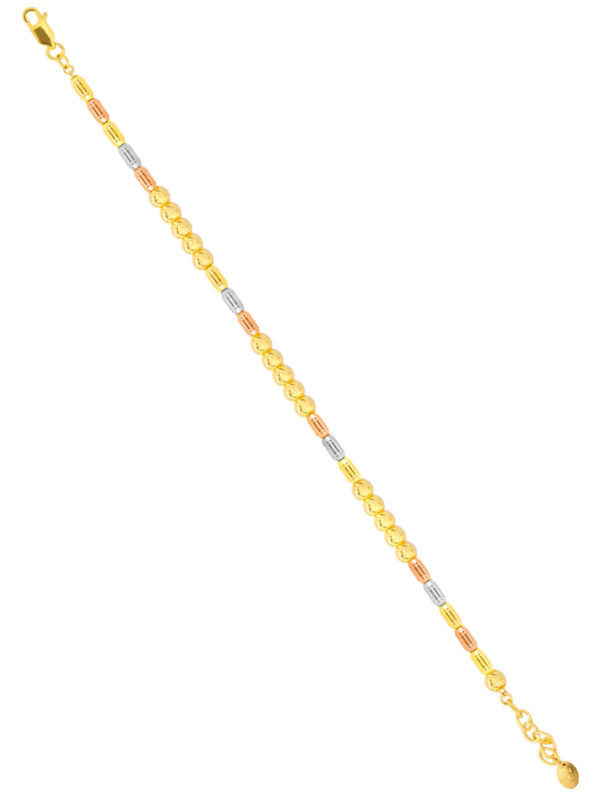 TOMEI Trio-Tone Bead Bracelet, Yellow Gold 916