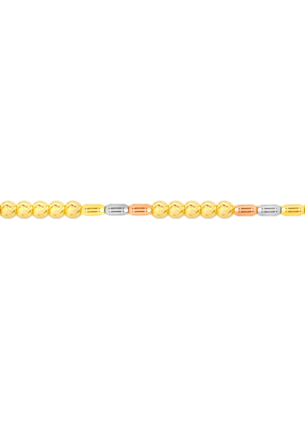TOMEI Trio-Tone Bead Bracelet, Yellow Gold 916