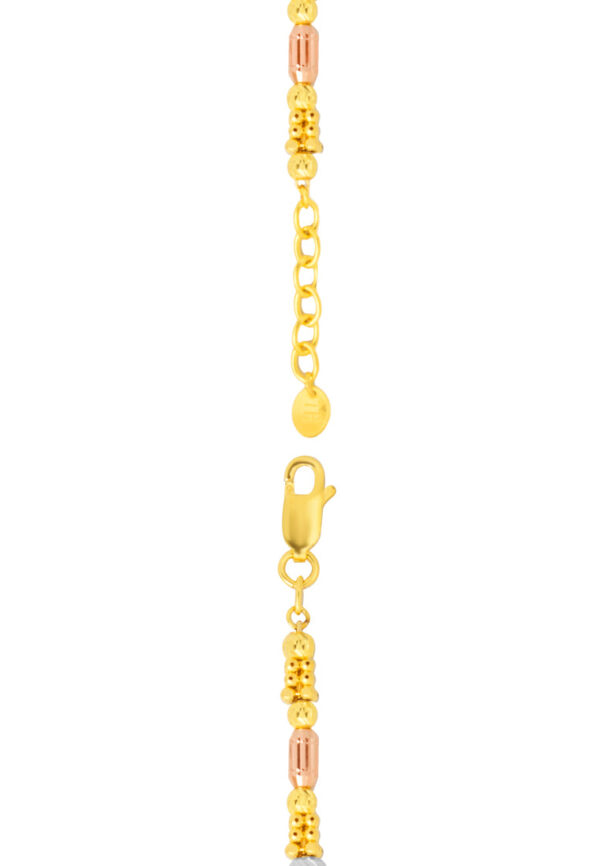 TOMEI Trio-Tone Bead Bracelet, Yellow Gold 916