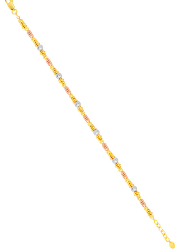 TOMEI Trio-Tone Bead Bracelet, Yellow Gold 916