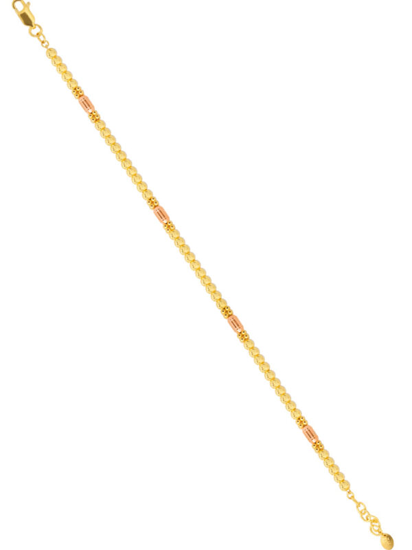 TOMEI Trio-Tone Bead Bracelet, Yellow Gold 916