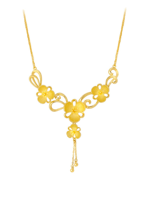 TOMEI x Xifu Flower Necklace, Yellow Gold 999