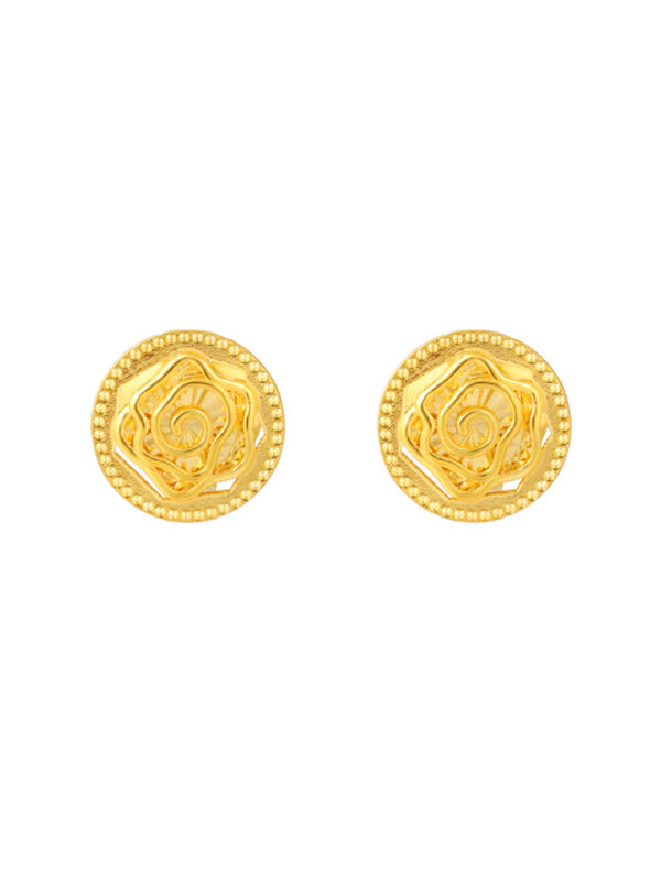 TOMEI Rose Earrings, Yellow Gold 916
