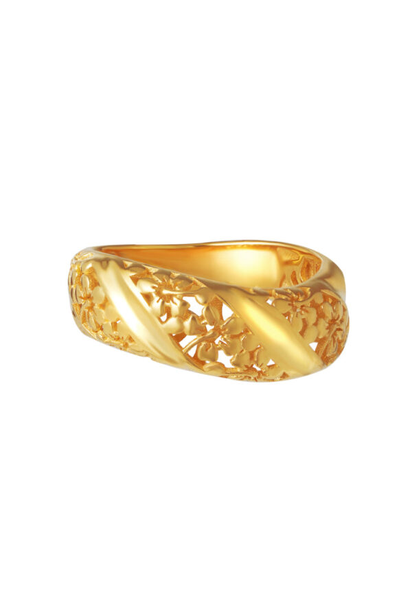 TOMEI Sri Puteri Collection Filigree Ring, Yellow Gold 916