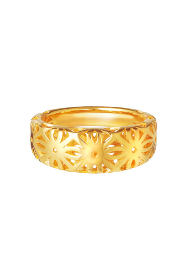 TOMEI Sri Puteri Collection Flower Ring Yellow Gold 916