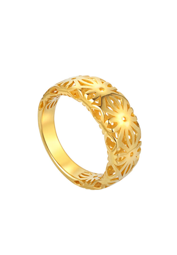 TOMEI Sri Puteri Collection Flower Ring Yellow Gold 916
