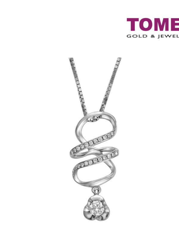 TOMEI Whimsicality in Glamorous Sparks Pendant Set, Diamond White Gold 375