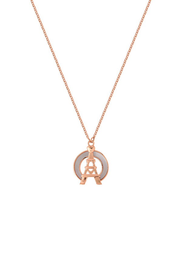 TOMEI Rouge Collection Love Tower Necklace, Rose Gold 750