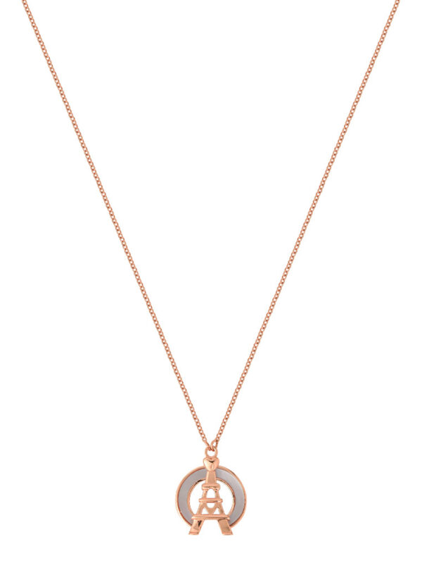 TOMEI Rouge Collection Love Tower Necklace, Rose Gold 750
