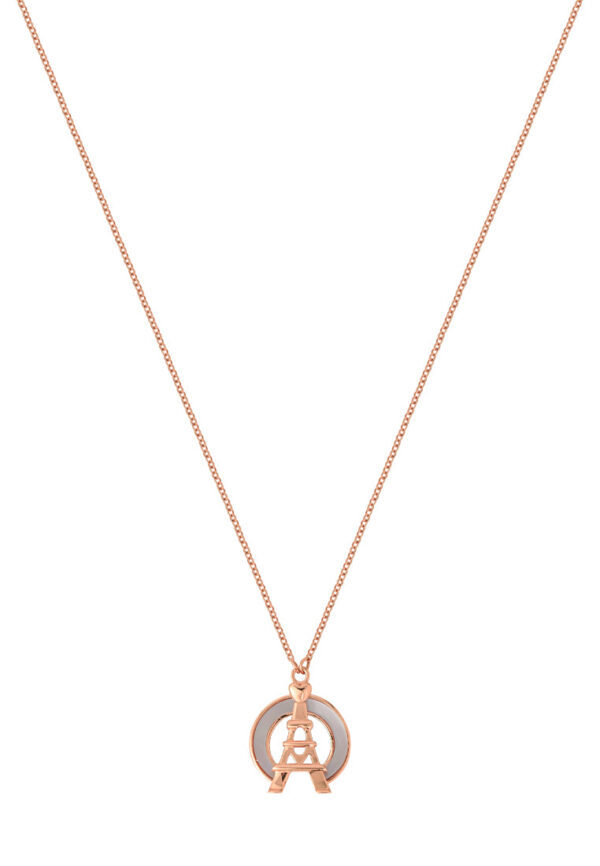 TOMEI Rouge Collection Love Tower Necklace, Rose Gold 750