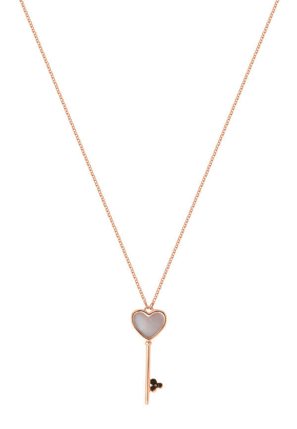 TOMEI Rouge Collection Key Necklace, Rose Gold 750