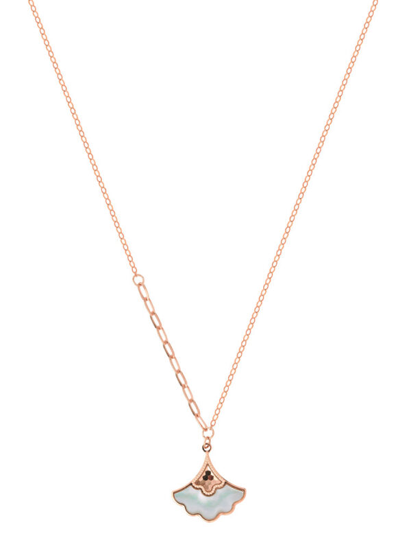 TOMEI Rouge Collection White Tail Necklace, Rose Gold 750