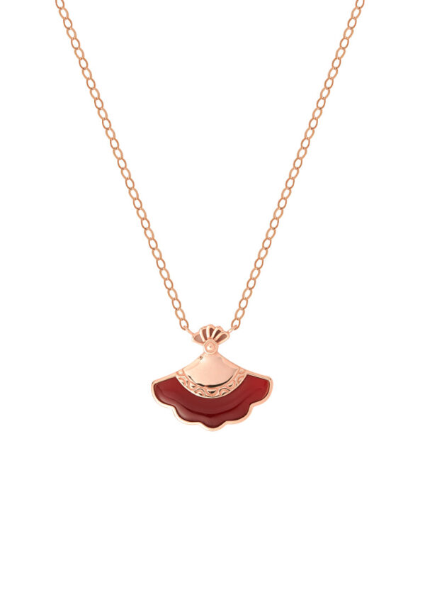 TOMEI Rouge Collection Red Tail Necklace, Rose Gold 750
