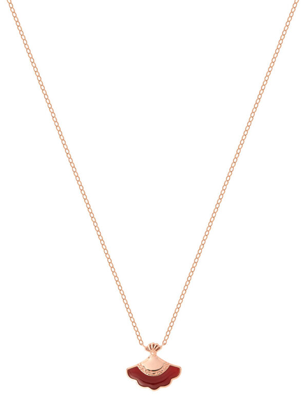 TOMEI Rouge Collection Red Tail Necklace, Rose Gold 750
