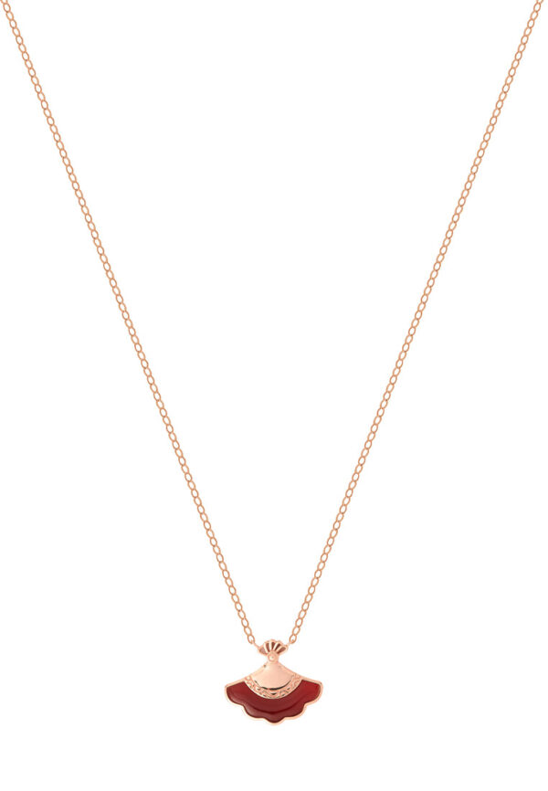TOMEI Rouge Collection Red Tail Necklace, Rose Gold 750