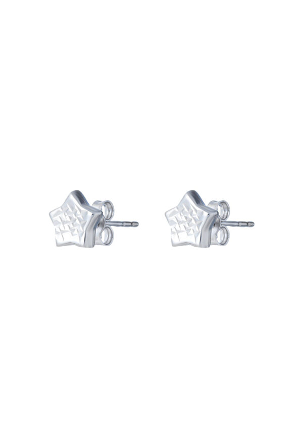 TOMEI Star Earrings, White Gold 585