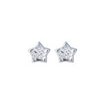 TOMEI Star Earrings, White Gold 585
