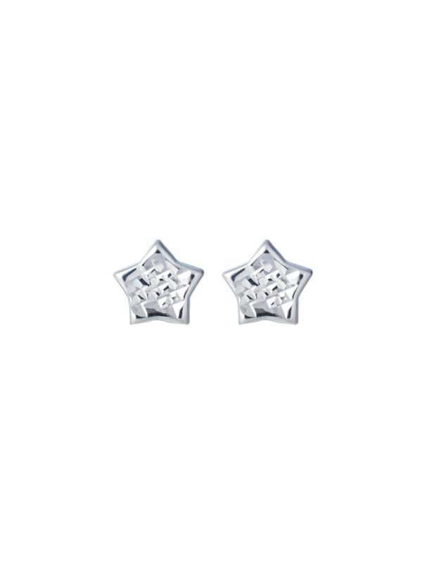 TOMEI Star Earrings, White Gold 585