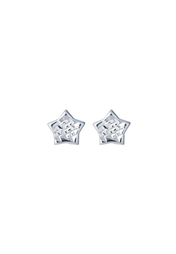 TOMEI Star Earrings, White Gold 585