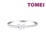 TOMEI [Online Exclusive] Minimalist Butterfly Ring, White Gold 750
