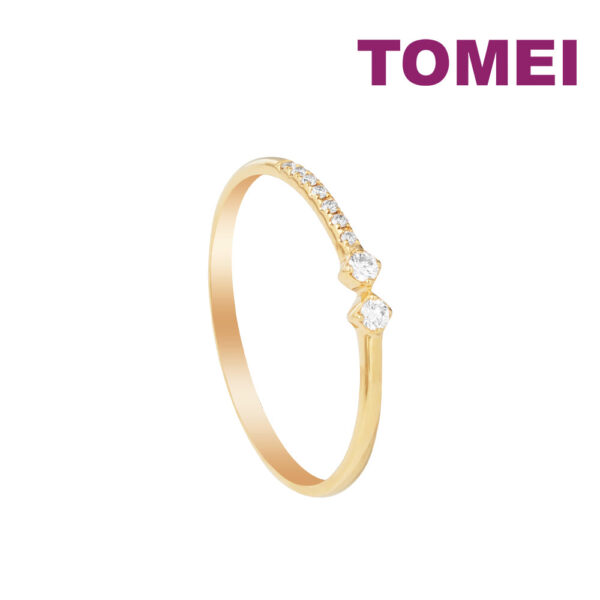 TOMEI [Online Exclusive] Minimalist Diamond Ring, White/Yellow Gold 750