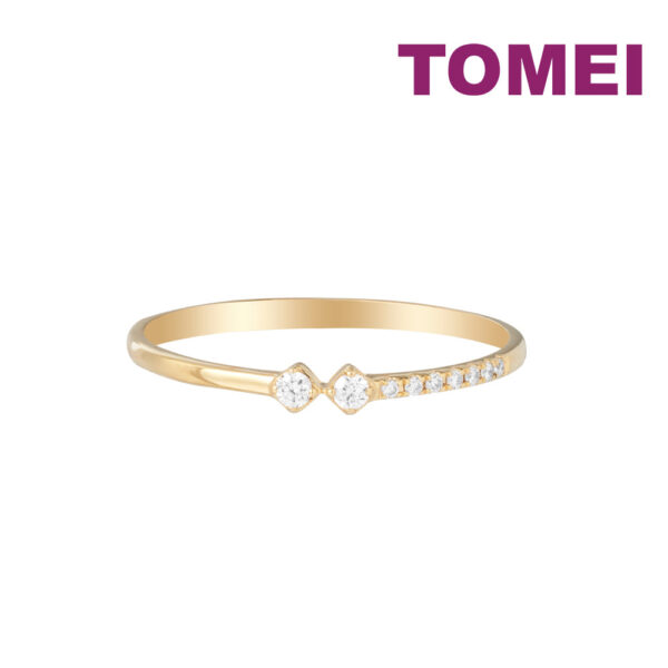 TOMEI [Online Exclusive] Minimalist Diamond Ring, White/Yellow Gold 750