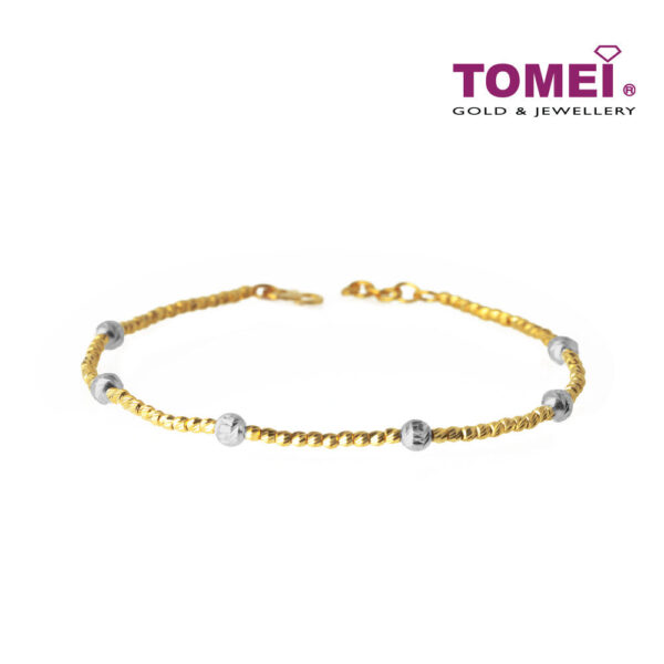TOMEI [Online Exclusive] Dual-Tone Beads Bracelet Yellow Gold 916