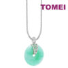 TOMEI The Soothing and Cool Jade Pendant, White/Yellow Gold 750